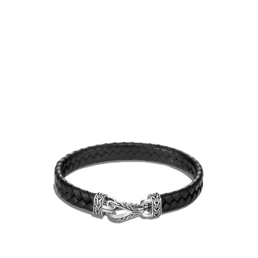 Jewelry John Hardy | John Hardy Gents Asli Classic Chain Link Leather Bracelet