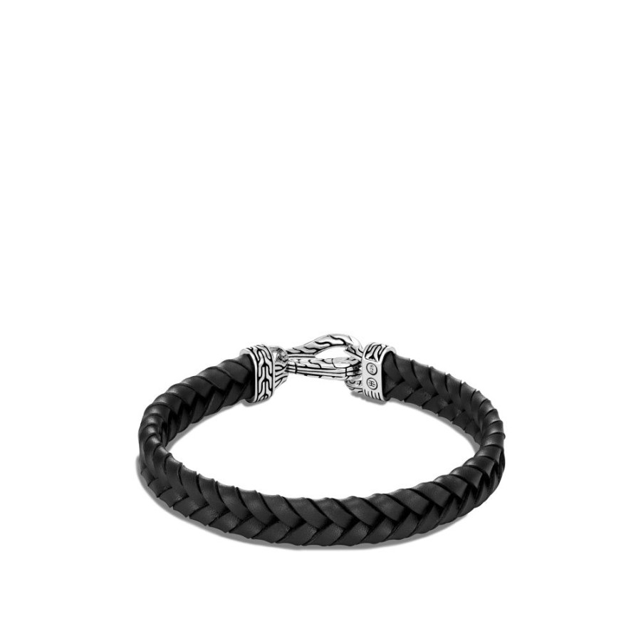 Jewelry John Hardy | John Hardy Gents Asli Classic Chain Link Leather Bracelet