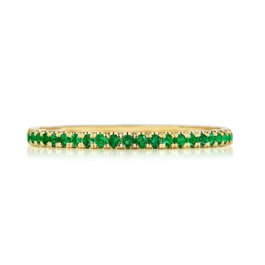 Jewelry Tacori | Tacori Scuplted Crescent String Of Emeralds Ring