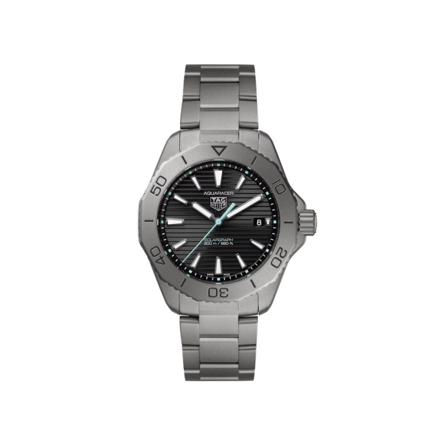 Timepieces TAG Heuer | Tag Heuer Aquaracer 40Mm Professional 200 Solargraph Black/Titanium