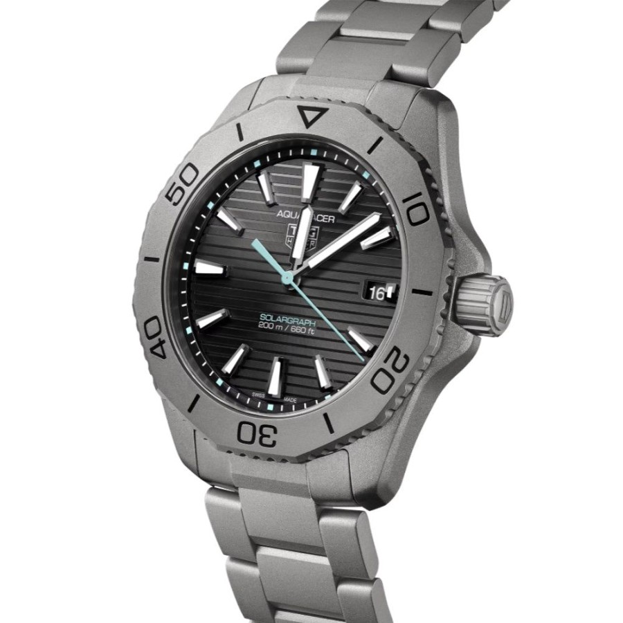 Timepieces TAG Heuer | Tag Heuer Aquaracer 40Mm Professional 200 Solargraph Black/Titanium