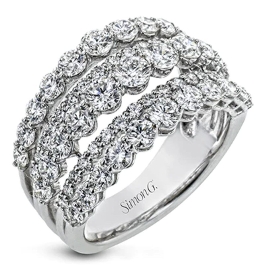 Jewelry Simon G | Simon G. 18K Gold 3-Row Diamond Band