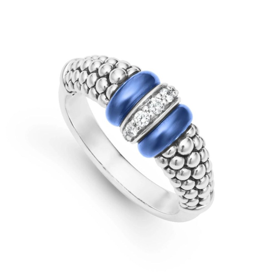 Jewelry Lagos | Lagos Blue Caviar Ceramic And Diamond Caviar Ring