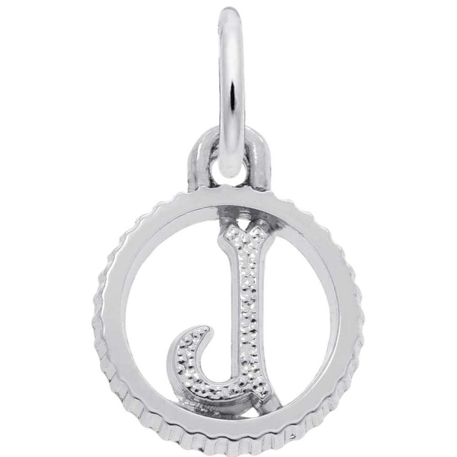 Jewelry Rembrandt | Sterling Silver Open Disc Initial Charm