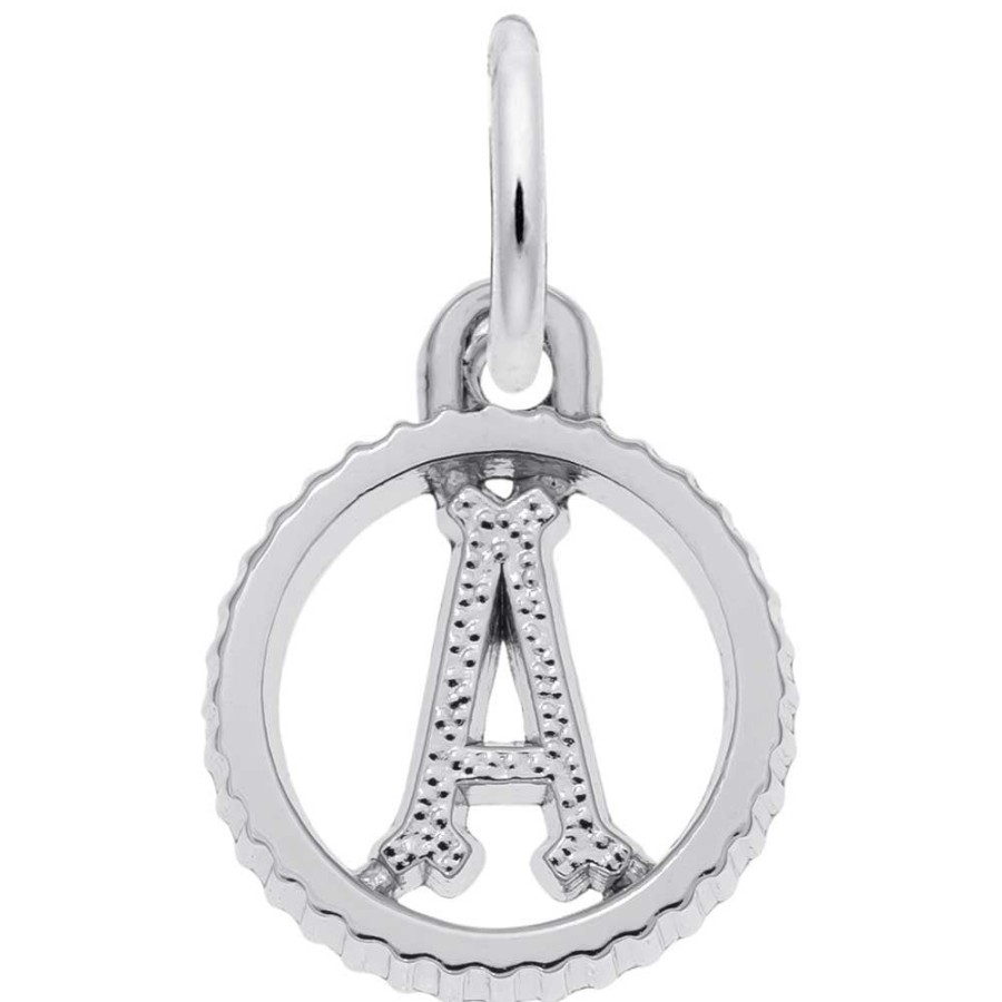 Jewelry Rembrandt | Sterling Silver Open Disc Initial Charm