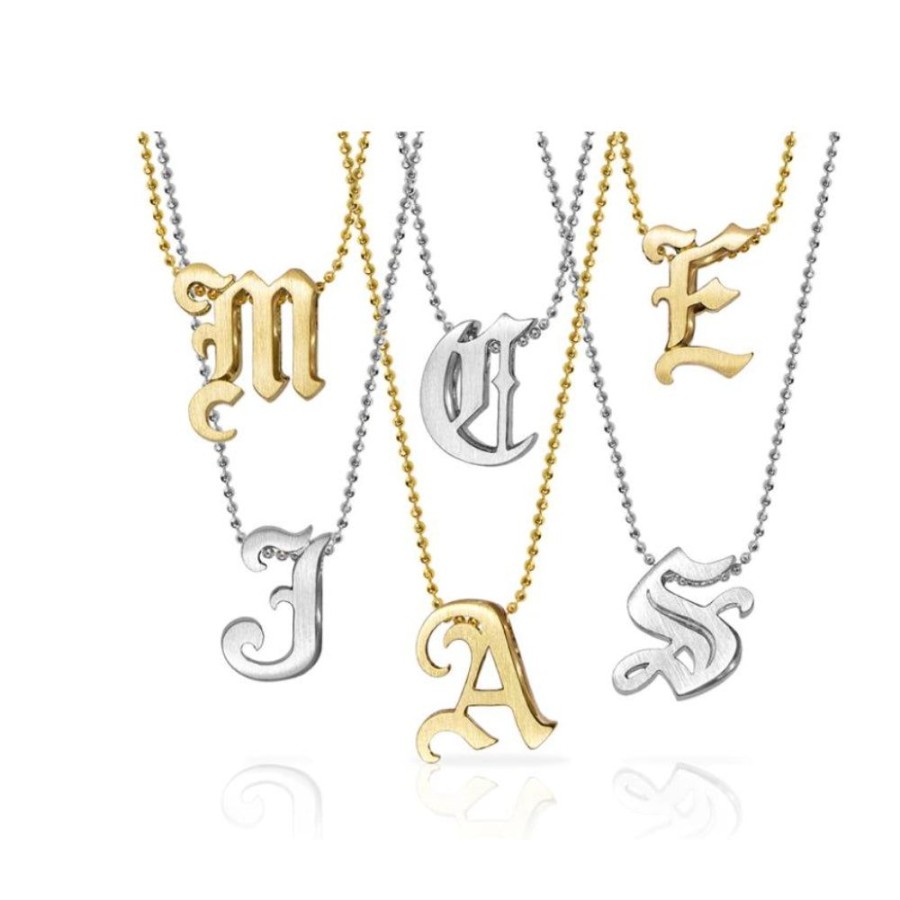 Jewelry Alex Woo | Alex Woo Origin Letter Necklace In Sterling Silver - Specify Letter