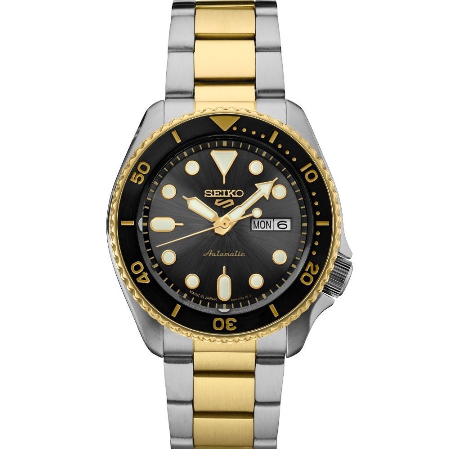 Gifts Seiko | Seiko 5 Sport 38Mm Automatic Two Tone, Gray Dial Srpk22