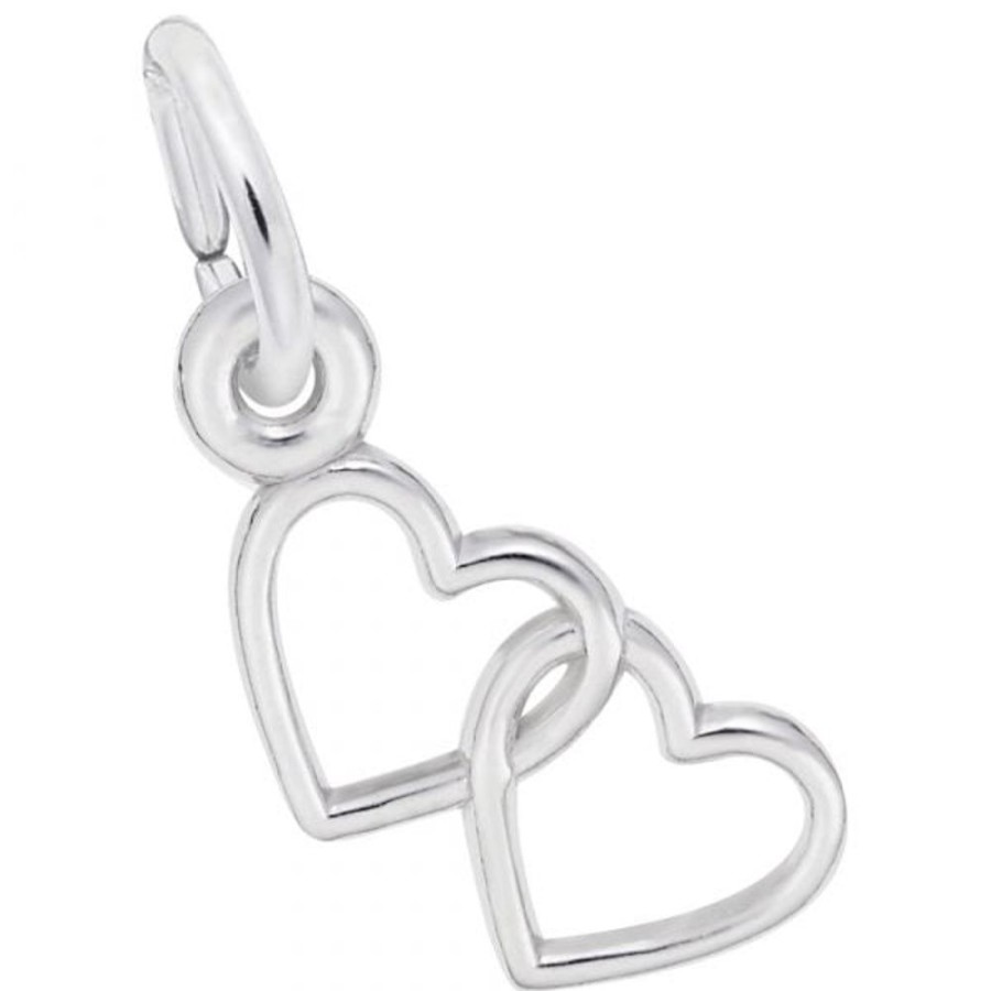 Jewelry Rembrandt | Sterling Silver Double Heart Charm