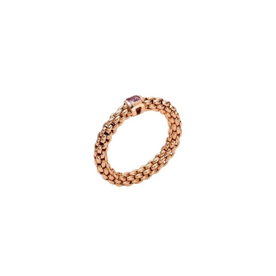 Jewelry Fope | Fope Souls 18K Rose Gold Ring With Pink Sapphire