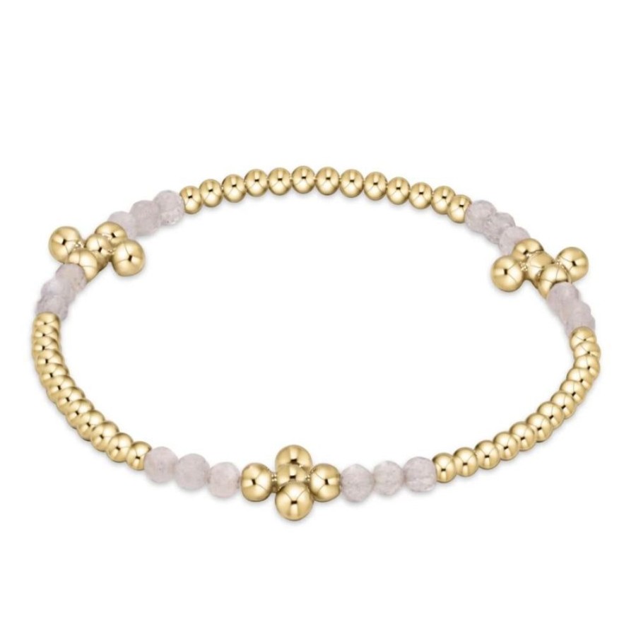 Jewelry enewton | Enewton Extends Signature Cross Gold Bliss Pattern 2.5Mm Bead Bracelet