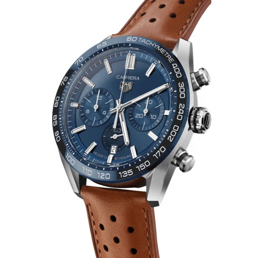 Timepieces TAG Heuer | Tag Heuer Carrera 44Mm Automatic - Blue/Brown