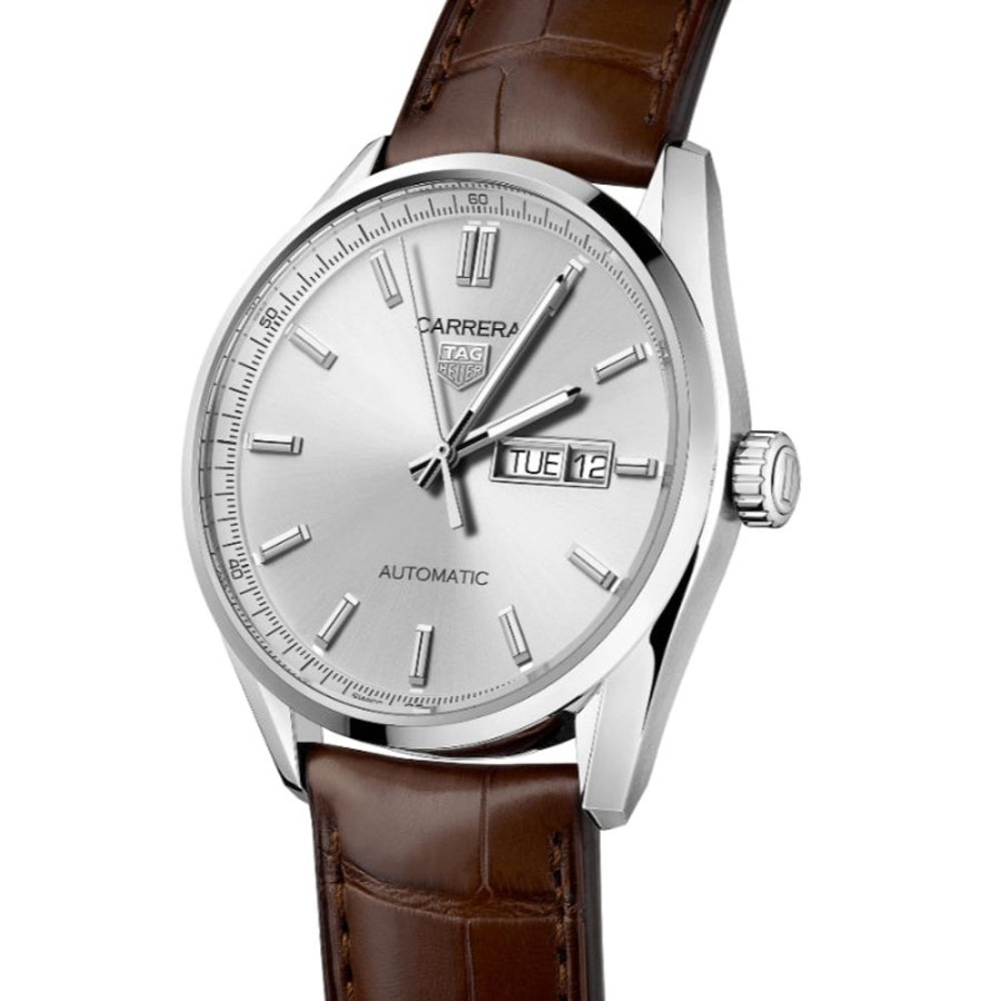 Timepieces TAG Heuer | Tag Heuer Carrera 41Mm Day/Date Automatic - Grey/Brown