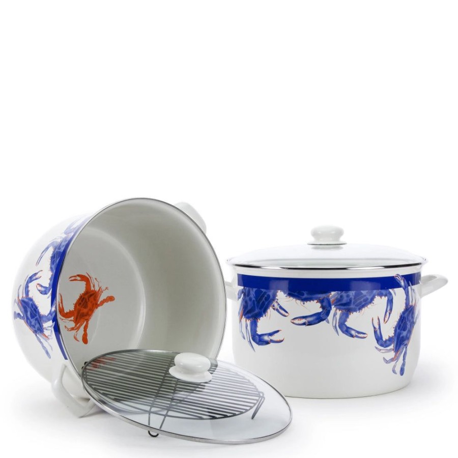 Gifts Golden Rabbit | Golden Rabbit Blue Crab Stock Pot