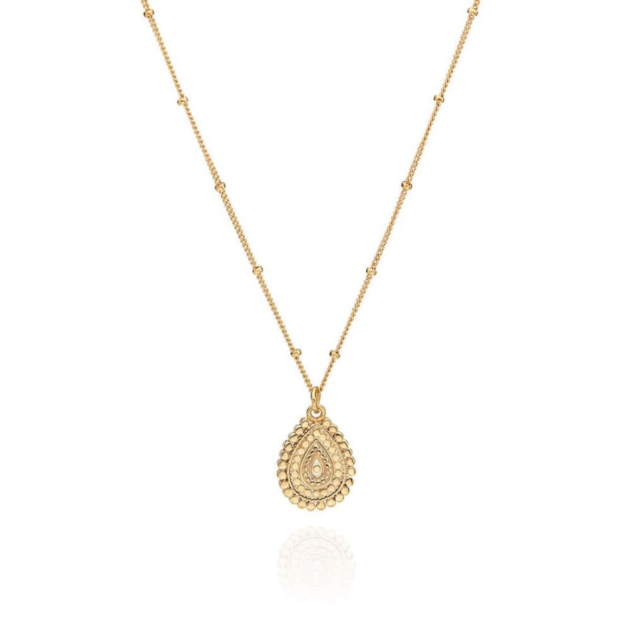 Jewelry Anna Beck | Anna Beck Small Scalloped Teardrop Necklace