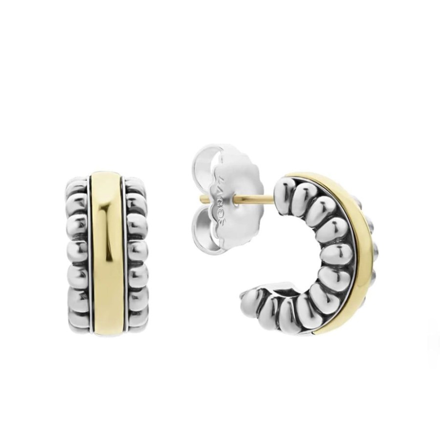 Jewelry Lagos | Lagos Two-Tone Flute Hoop Earrings