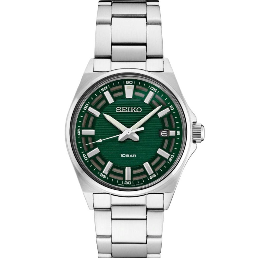 Gifts Seiko | Seiko Essentials Collection 40Mm Stainless Quartz, Green Dial