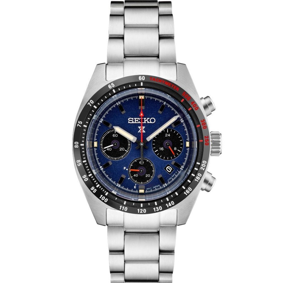 Timepieces Seiko | Seiko Prospex Speedtimer Solar Chronograph Blue Dial Ssc815