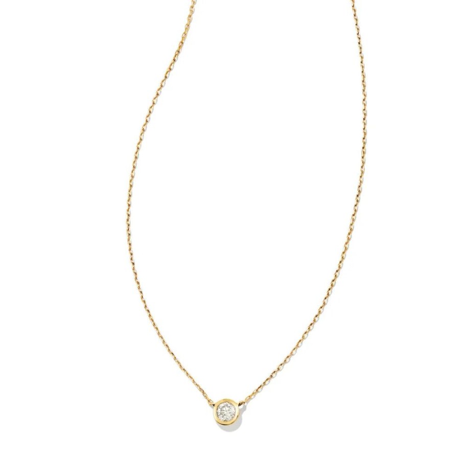 Jewelry Kendra Scott | Kendra Scott Audrey 14K Gold Pendant Necklace In .15Ct White Diamond