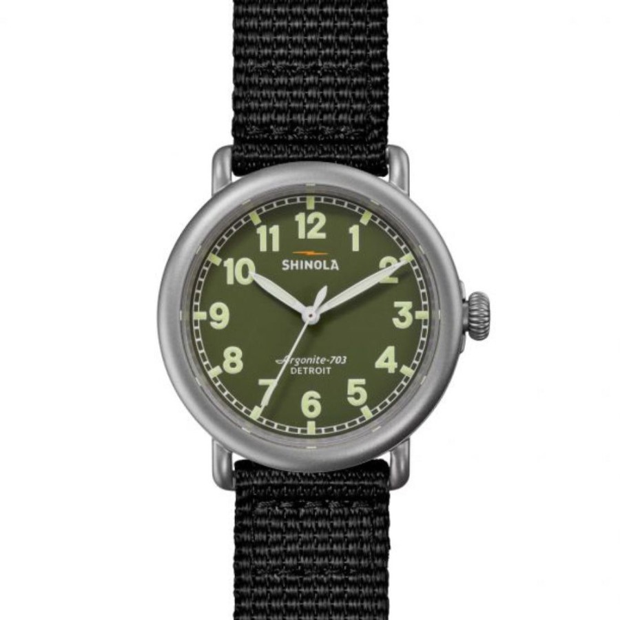 Timepieces Shinola | Shinola The Runwell Field Watch 41Mm Olive/Black