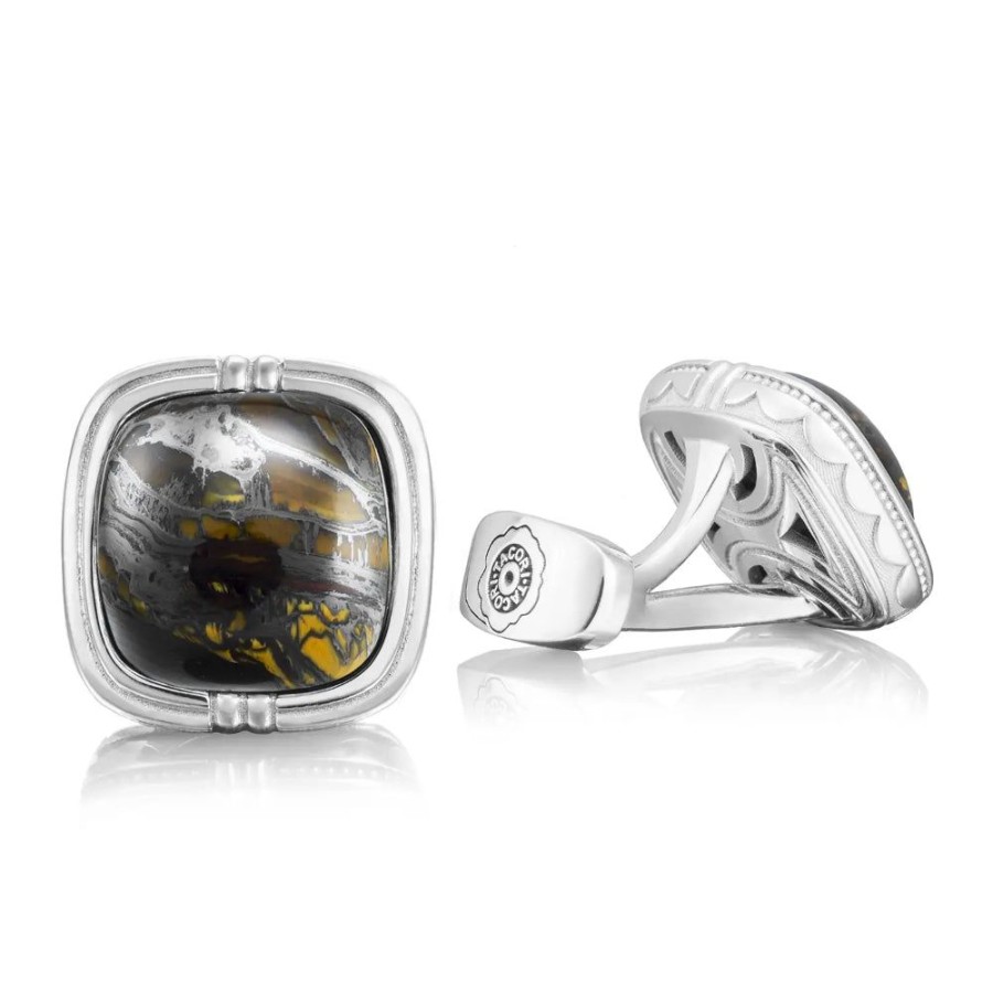 Jewelry Tacori | Tacori Cushion Cabochon Tiger Iron Cuff Links