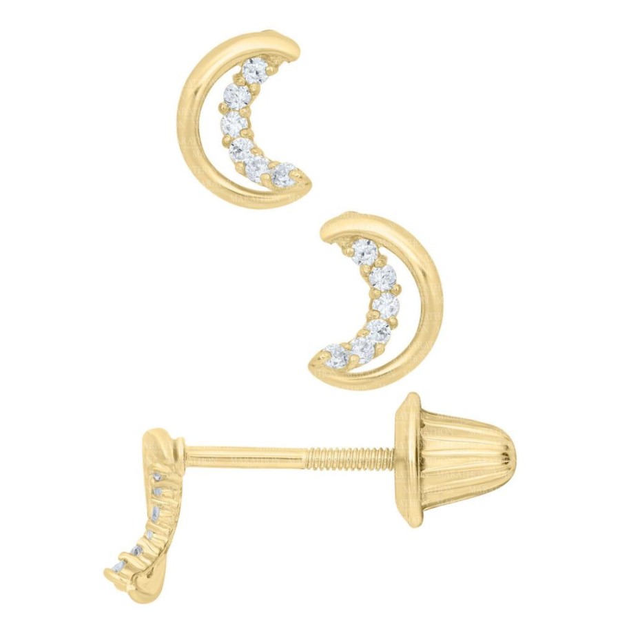 Jewelry Smyth Jewelers | Children'S 14K Half Moon Stud Earrings