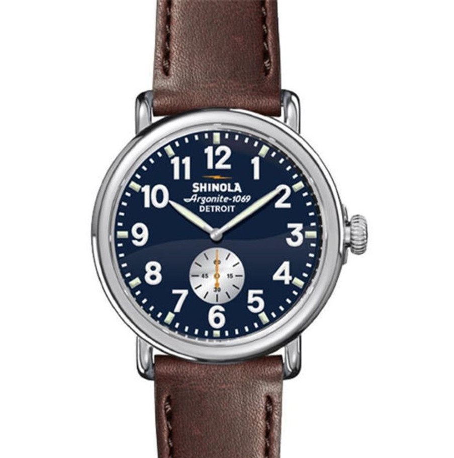 Timepieces Shinola | Shinola Runwell 41Mm Blue/Brown