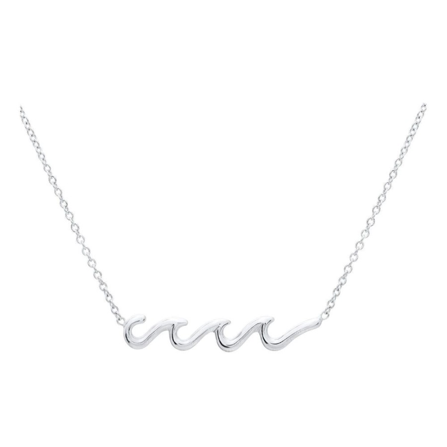 Jewelry Smyth Jewelers | Sterling Silver Wave Bar Necklace 18"