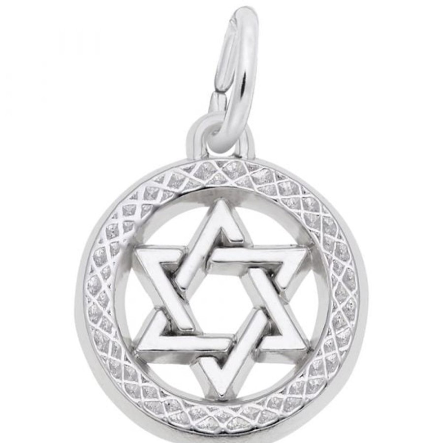 Jewelry Rembrandt | Sterling Silver Star Of David In Disc Charm