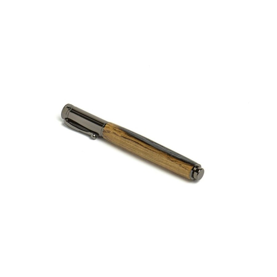 Gifts Smyth Jewelers | Roots & Jones Ky Bourbon Barrel Gun Metal Rollerball Pen