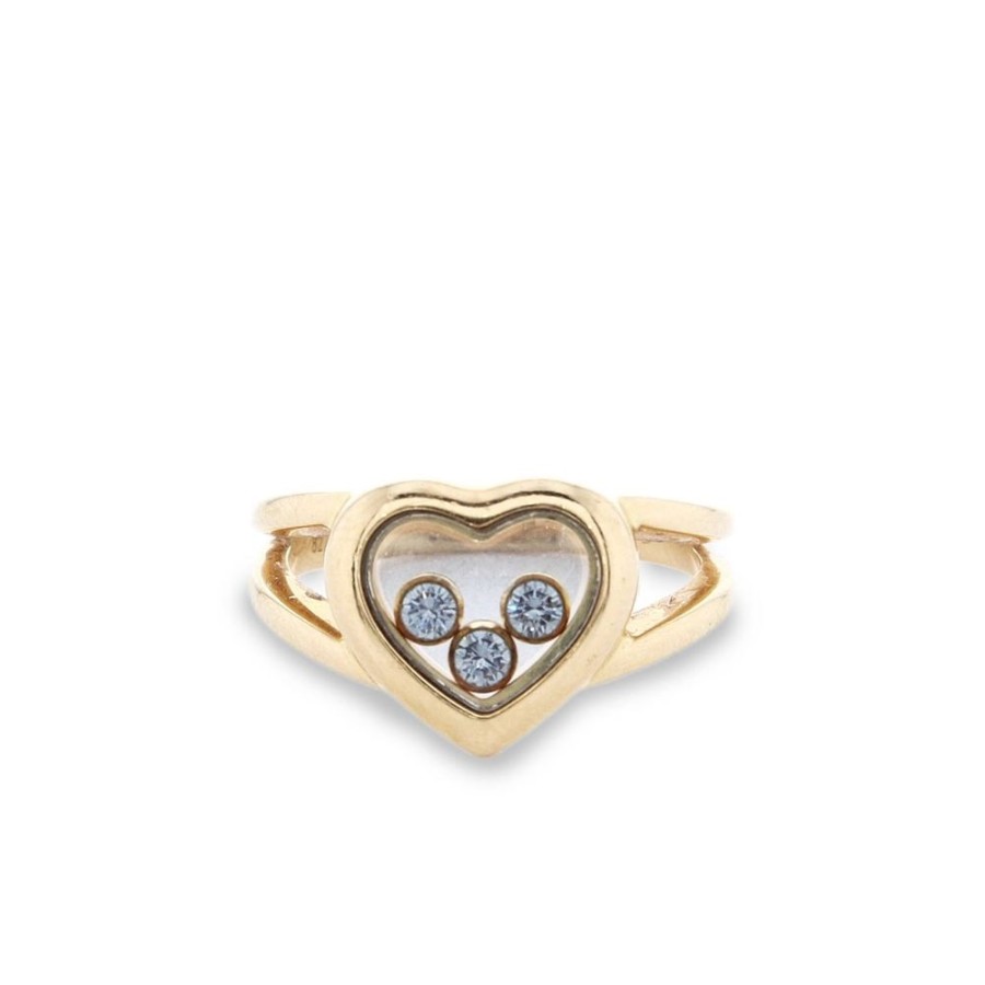 Jewelry Smyth Jewelers | Estate Chopard 18K Yellow Gold Happy Diamonds Heart Ring