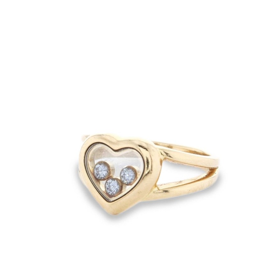 Jewelry Smyth Jewelers | Estate Chopard 18K Yellow Gold Happy Diamonds Heart Ring