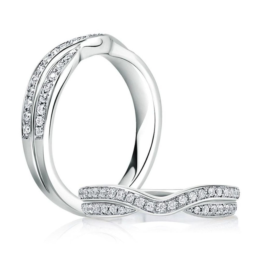 Jewelry A. JAFFE | A. Jaffe Double Row Curved Wedding Band