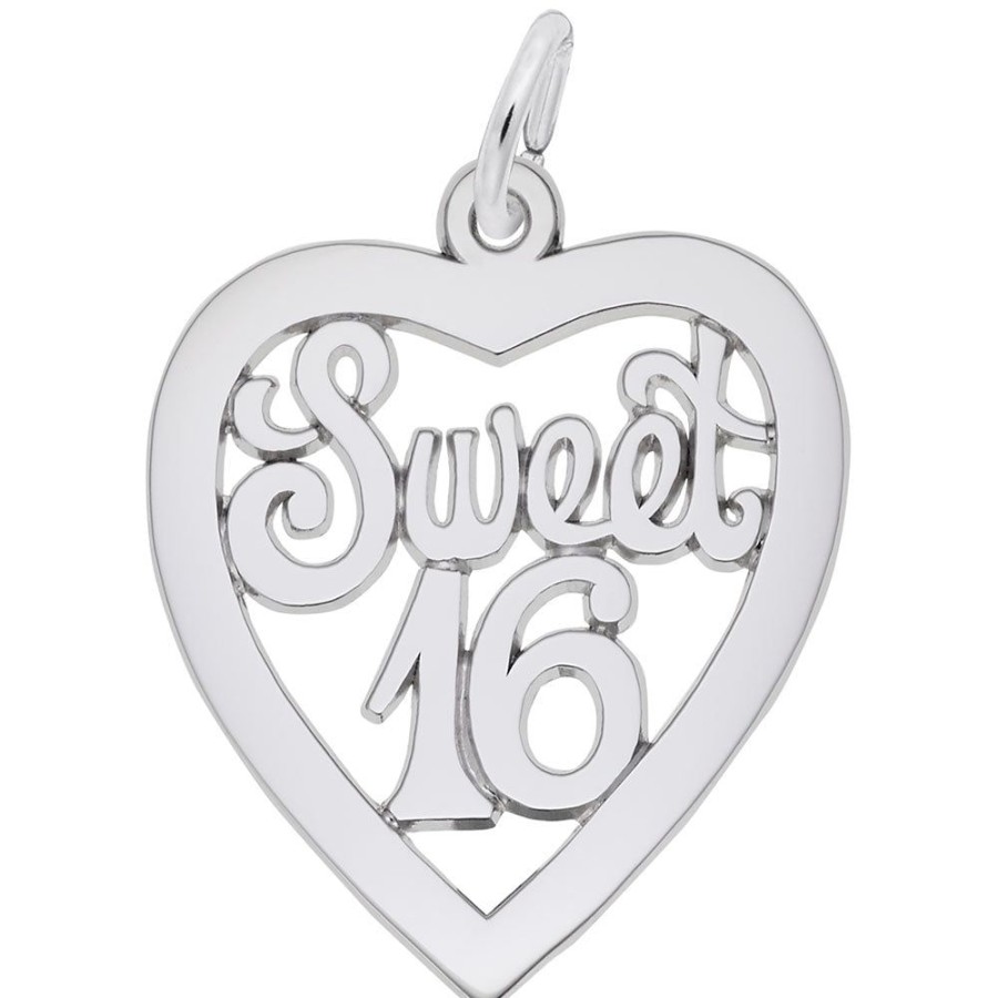 Jewelry Rembrandt | Sterling Silver Sweet 16 Open Heart Charm