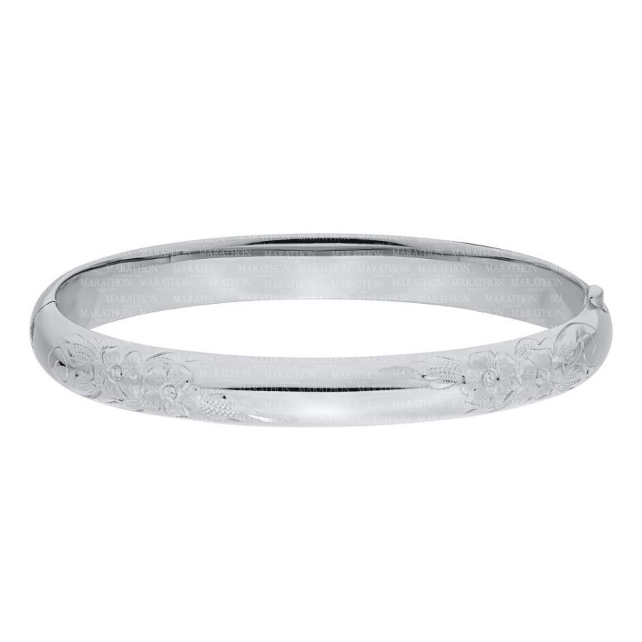 Jewelry Smyth Jewelers | Sterling Silver 8Mm Engraved Bangle Bracelet