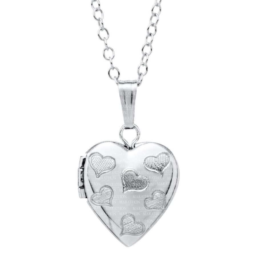 Jewelry Smyth Jewelers | Children'S Silver Heart Locket Necklace