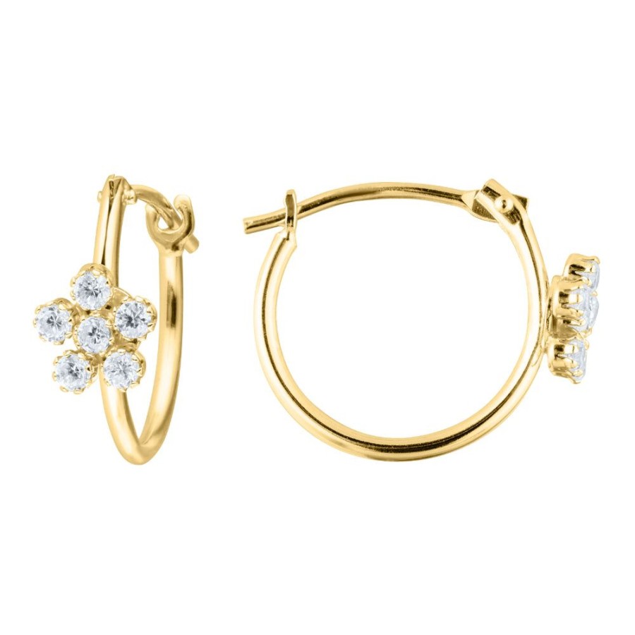 Jewelry Smyth Jewelers | Children'S 14K Gold Petite Flower Cz Earrings