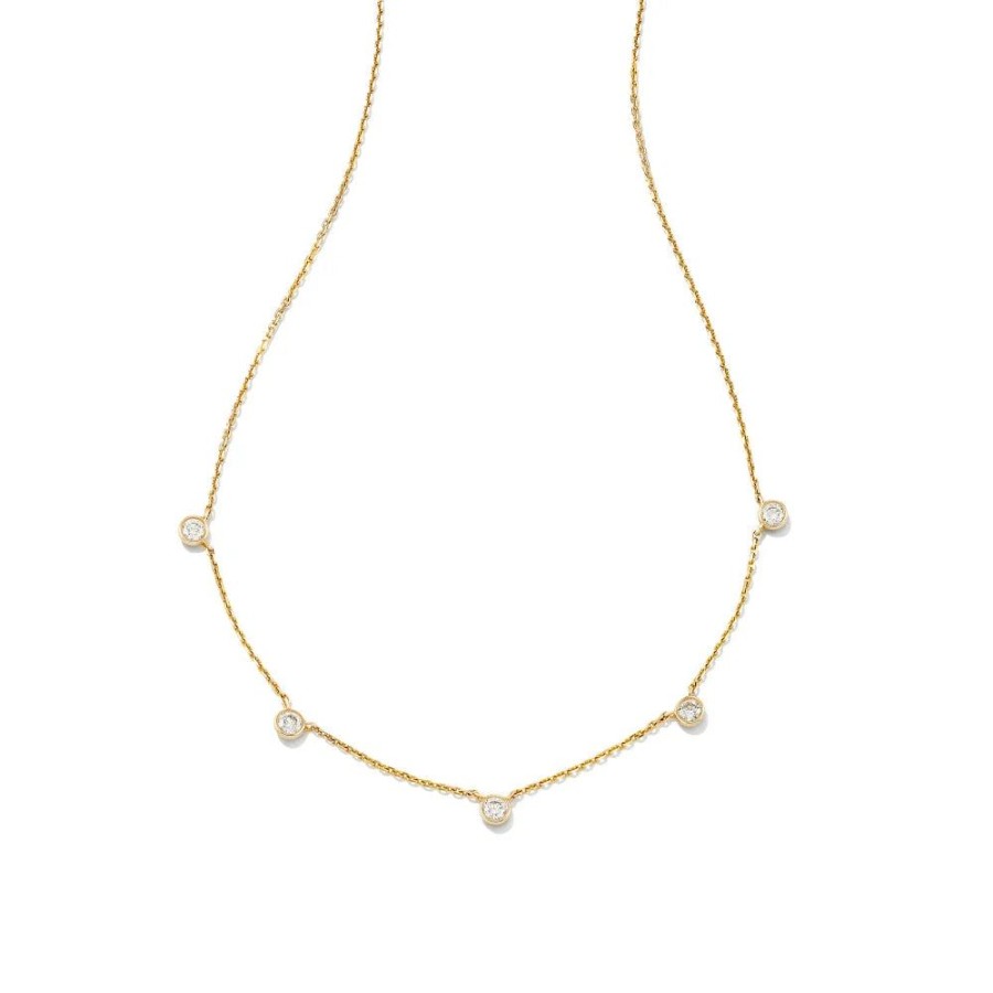 Jewelry Kendra Scott | Kendra Scott Audrey 14K Gold Strand Necklace In White Diamond