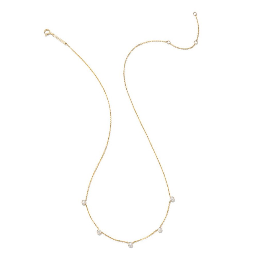 Jewelry Kendra Scott | Kendra Scott Audrey 14K Gold Strand Necklace In White Diamond