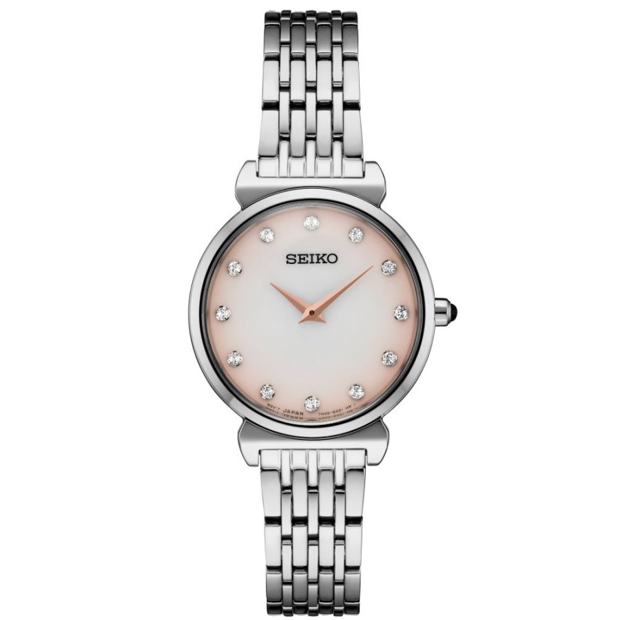 Timepieces Seiko | Seiko Essentials Collection 30Mm Pink Mother Of Pearl Dial Quartz Sfq8