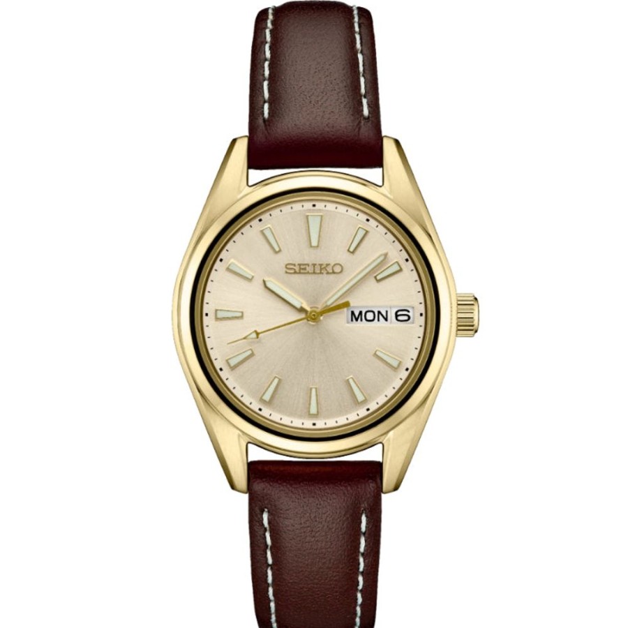 Timepieces Seiko | Seiko Essentials 29Mm Quartz, Champagne Dial Rose Tone