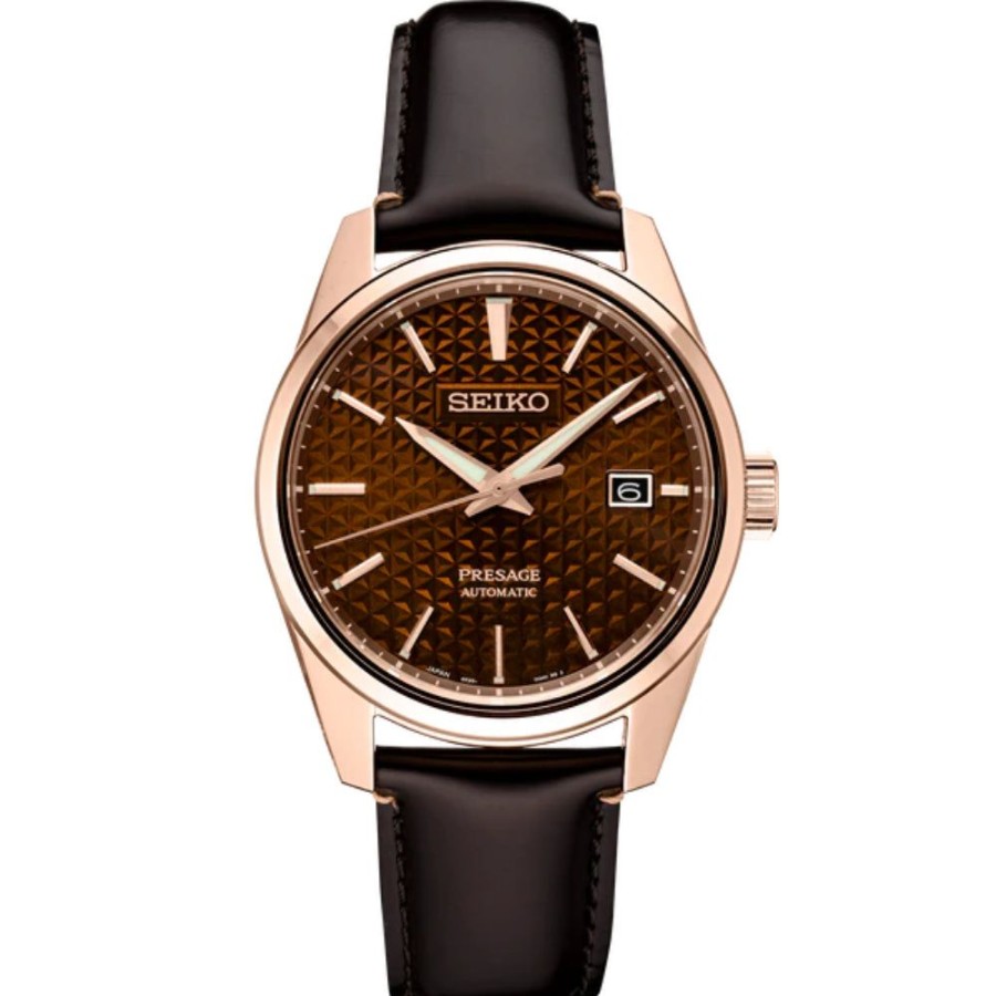 Timepieces Seiko | Seiko Presage Sharp Edge Series - Brown/Rose Tone