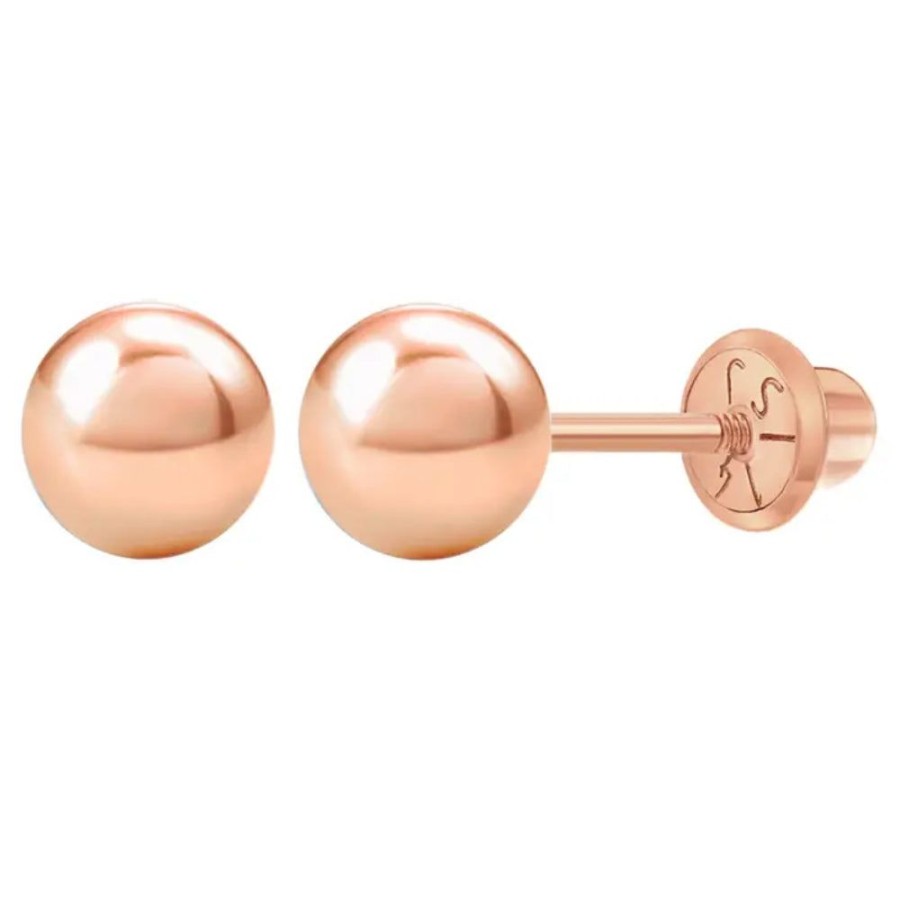 Gifts Smyth Jewelers | Children'S 14K Rose Gold 5Mm Ball Stud Earrings