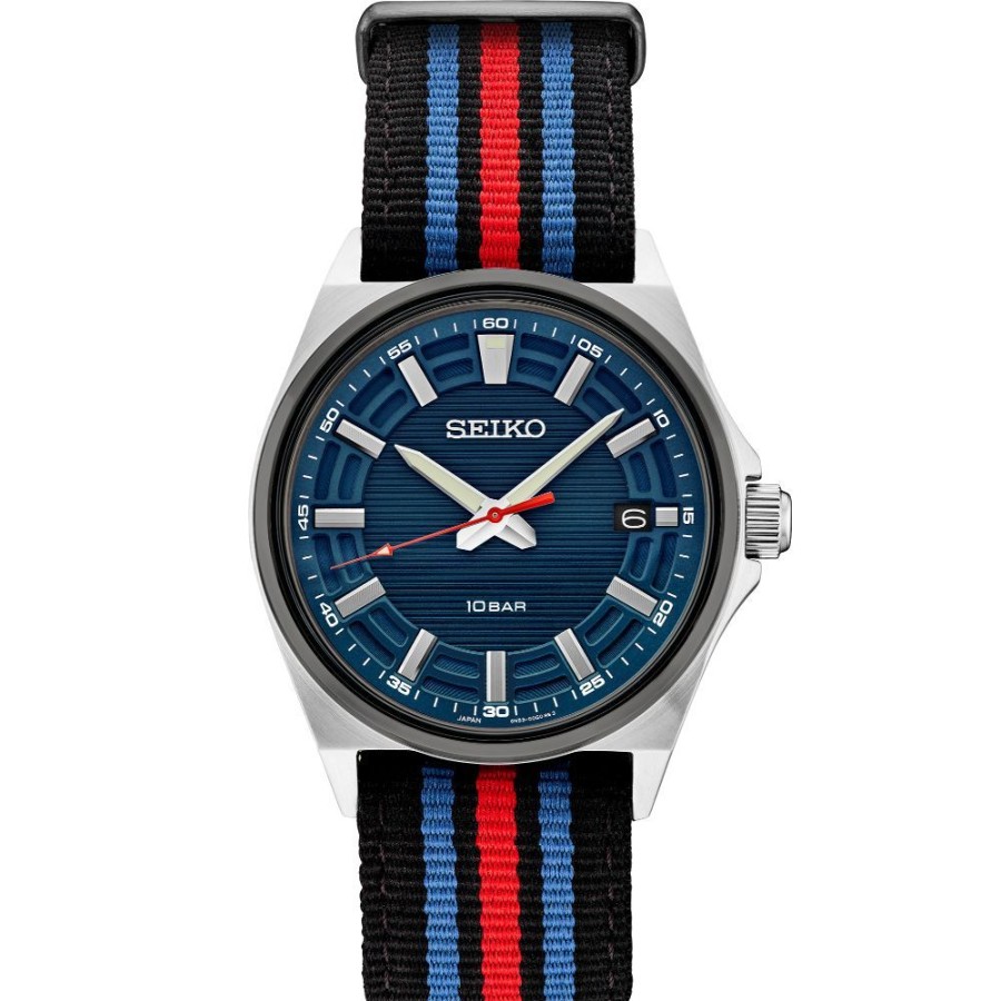 Timepieces Seiko | Seiko Essentials Quartz 40Mm Multicolor Nylon Strap Sur509