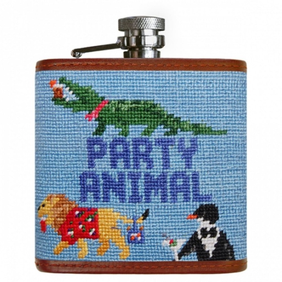 Gifts Smathers u0026 Branson | Smathers & Branson Party Animal Needlepoint Flask