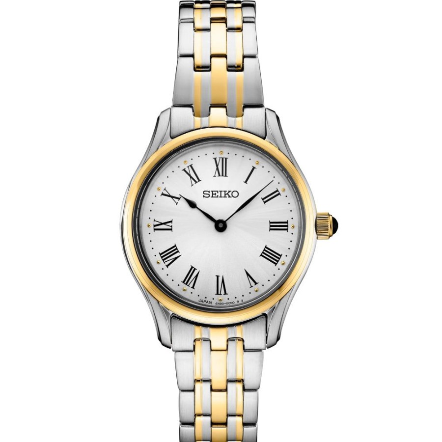 Timepieces Seiko | Seiko Essentials Ladies 29Mm White Dial Two-Tone Stainless Quartz