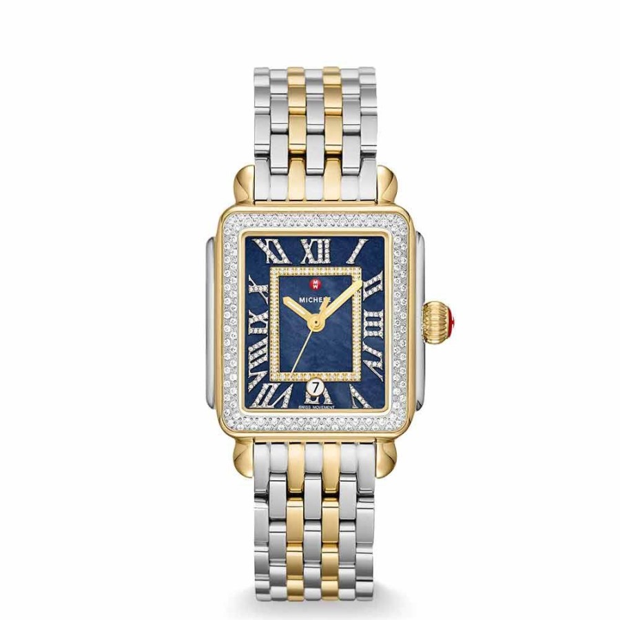 Timepieces Michele | Michele Deco Madison Stainless Steel Two-Tone Diamond Watch