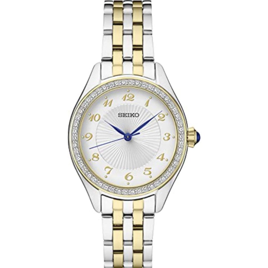 Timepieces Seiko | Seiko Essentials Two-Tone Gold With Swarovski Crystals - White