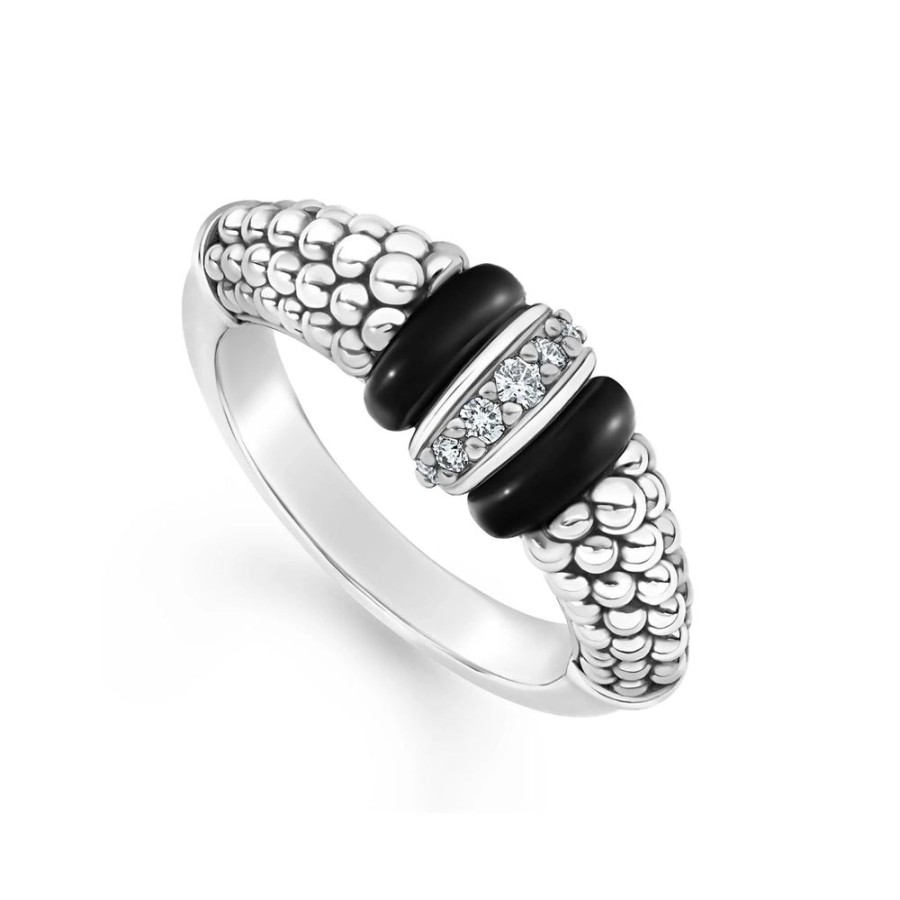 Jewelry Lagos | Lagos Black Caviar Ceramic Diamond Ring