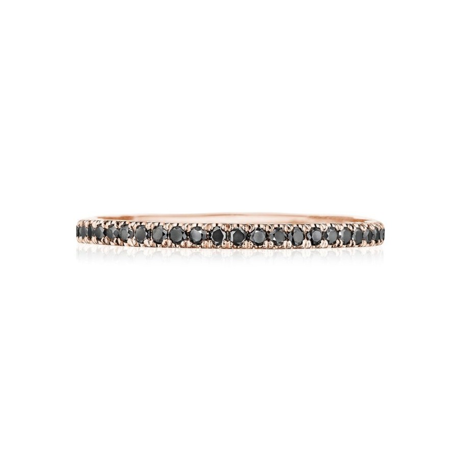 Jewelry Tacori | Tacori Sculpted Crescent Round Bezel Droplet Wedding Band With Black D