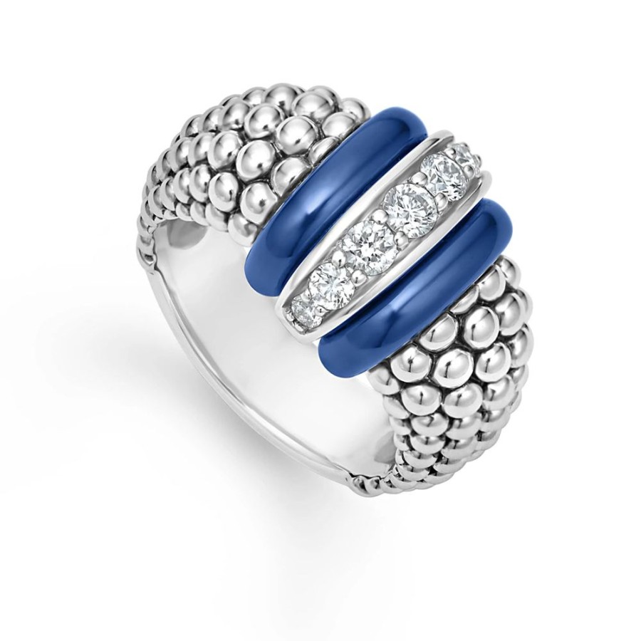 Jewelry Lagos | Lagos Ultramarine Blue Caviar Ceramic Diamond Ring